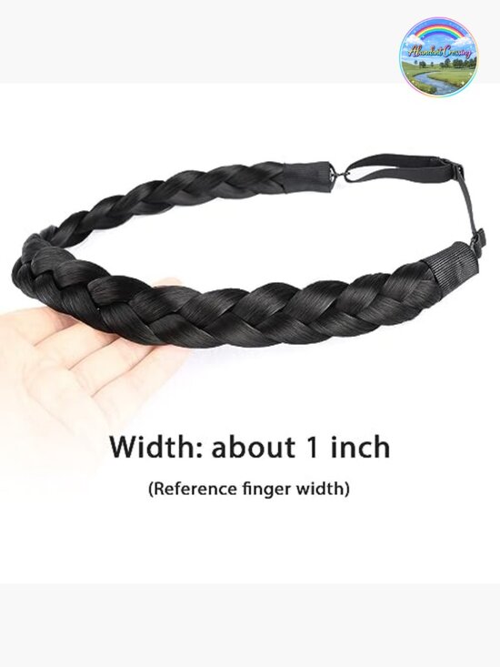 Synthetic Hair Braided Headband Classic Chunky Wide Plaited Braids Elastic main image 5